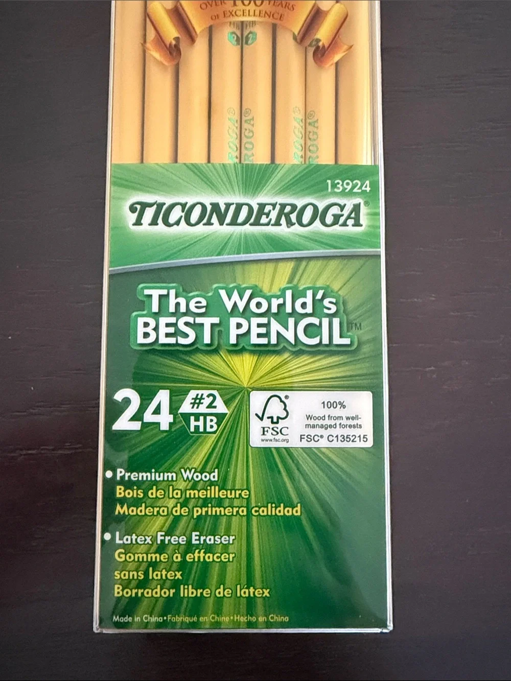 NEW Ticonderoga #2 Yellow Pencils - Pack of 24, 100% Premium Wood